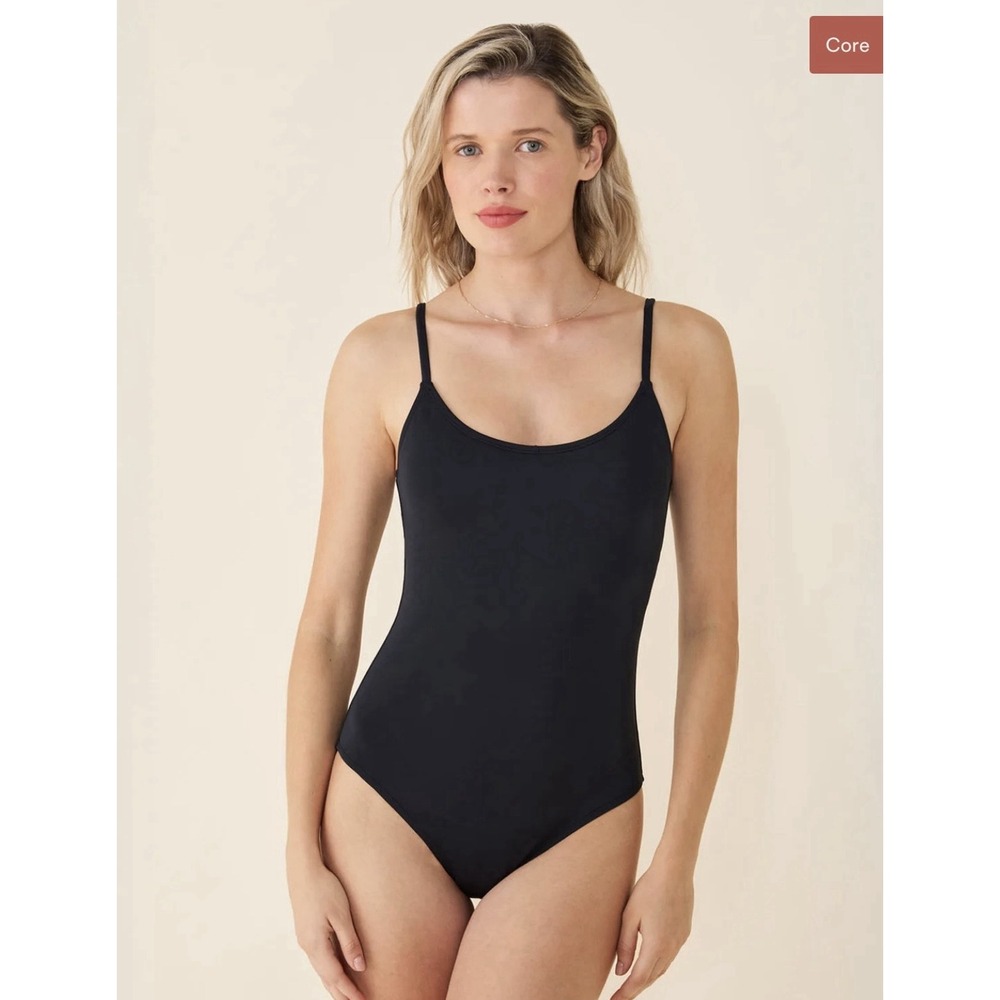 Andie The Amalfi Black One Piece Swimsuit Long Torso Size L LT New Without Tags